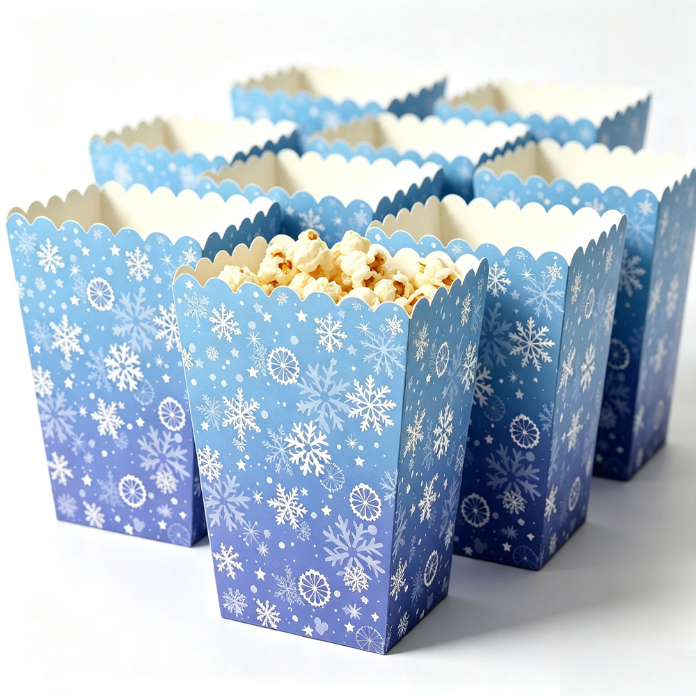 Wedding Event Supply - 10-50pcs Snowflake Popcorn Boxes Paper Snack