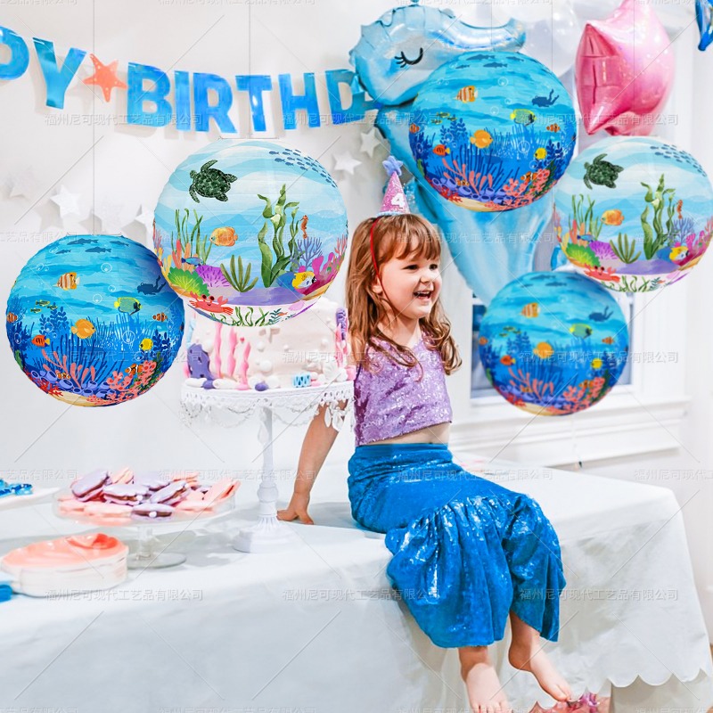 Wedding Event Supply - 5pcs/lot 30cm Paper Lantern Hanging Ocean