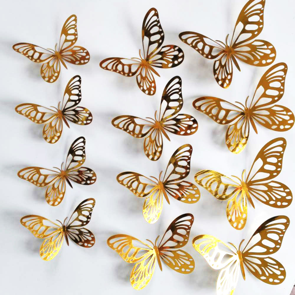 12Pcs/Set Gold Silver Hollow B - Wedding Package Gold recension och pris