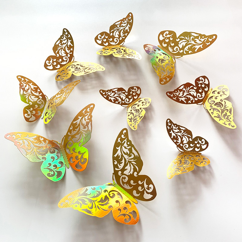 12 Pcs Gold 3D Hollow Butterfl - Wedding Package Gold recension och pris