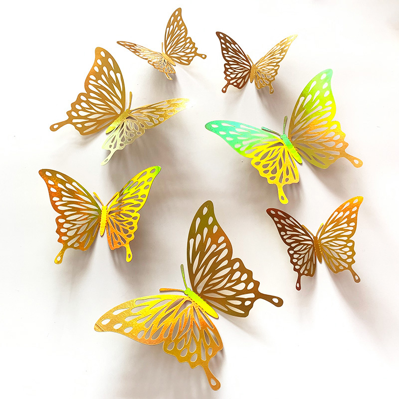 12 Pcs Gold 3D Hollow Butterfl - Wedding Package Gold recension och pris
