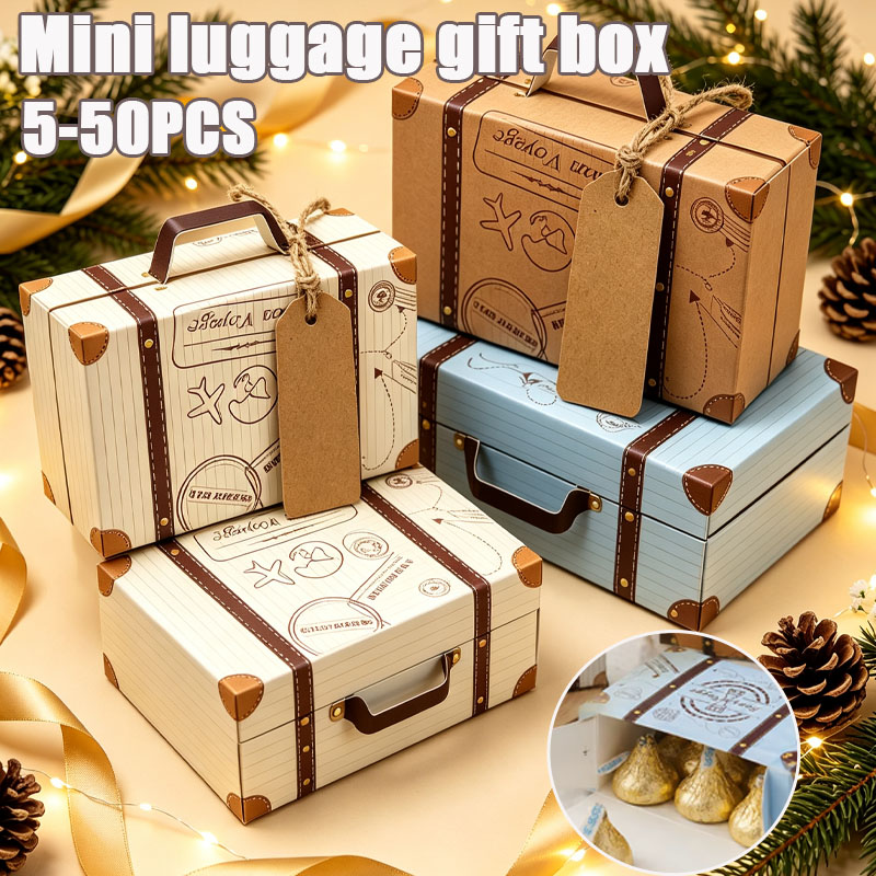 5-50PCS Mini Suitcase Gift Box - Wedding Cake Supply recension och pris
