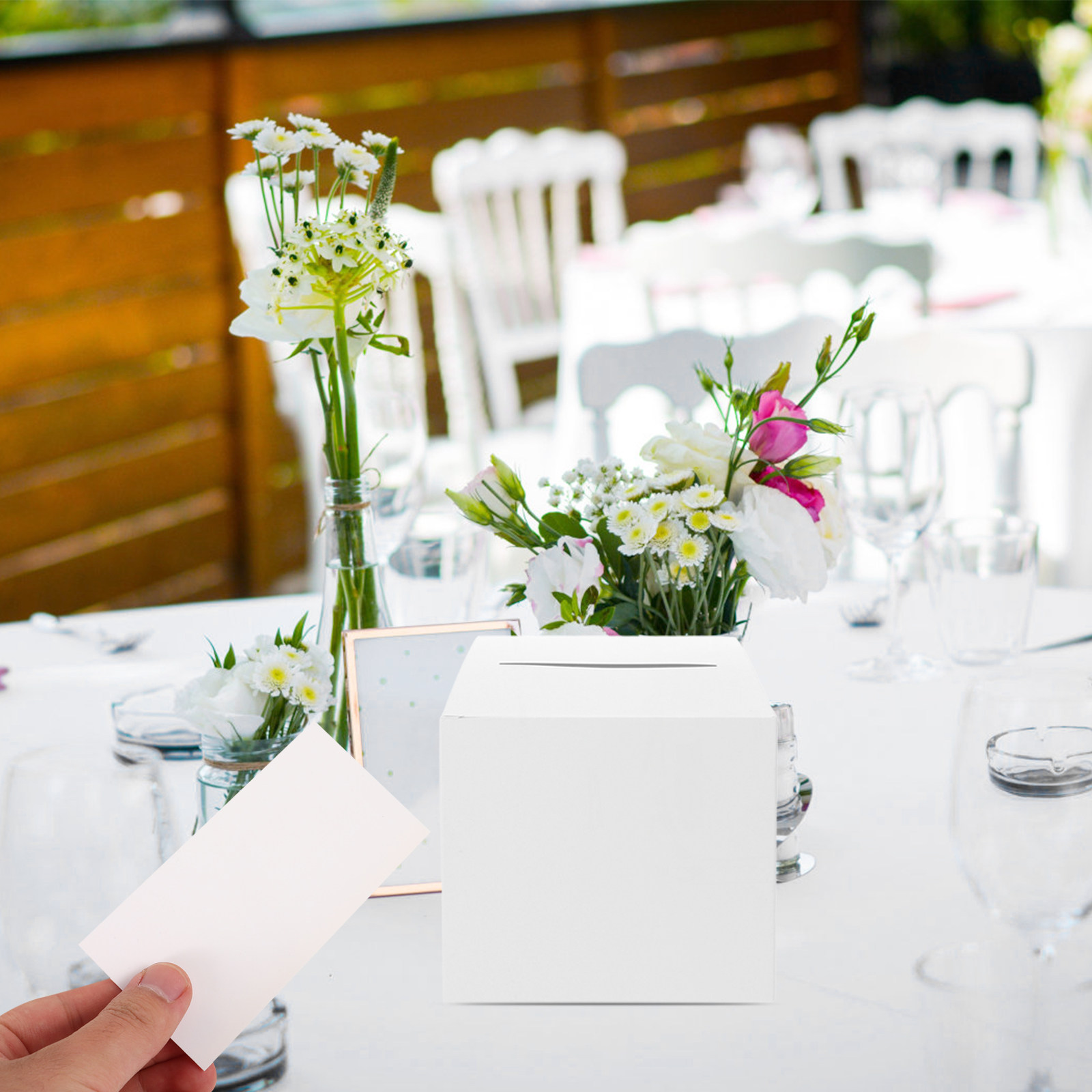 1Set Wedding Card Box White Pa - Wedding Card Box recension och pris