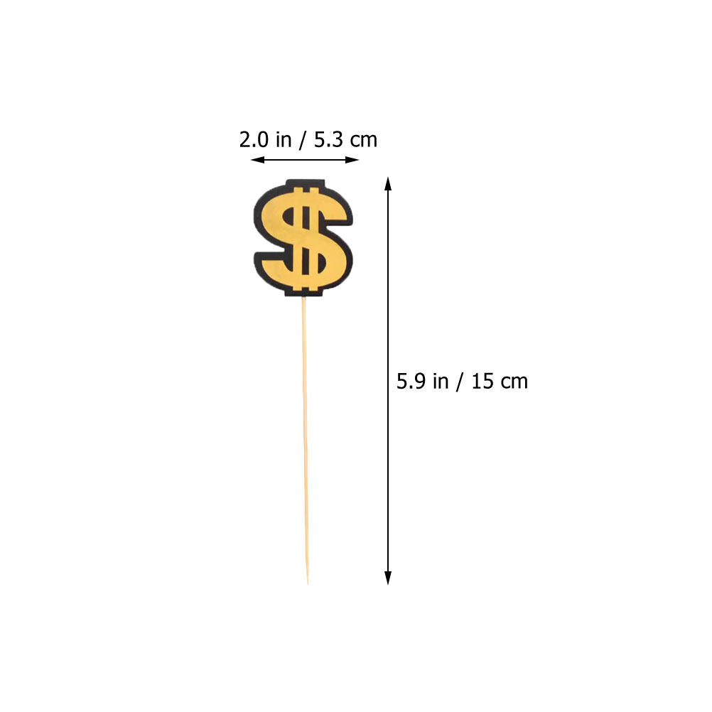 3PCS Cake Insert Flags Golden  - Wedding Cake Supply recension och pris