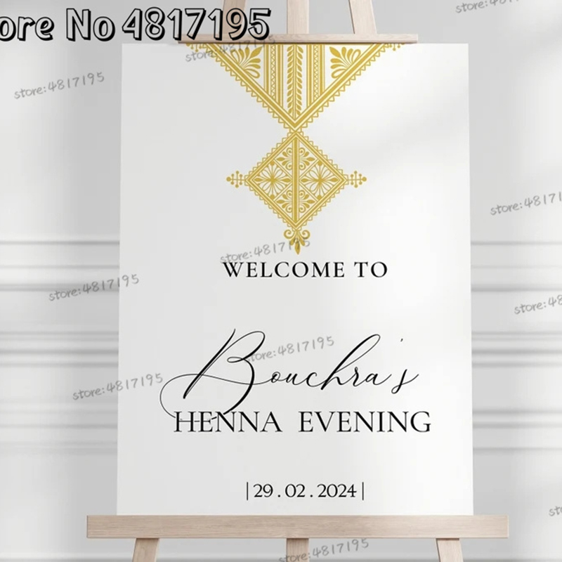 Muslim Henna Welcome Sign Gold - Wedding Package Gold recension och pris