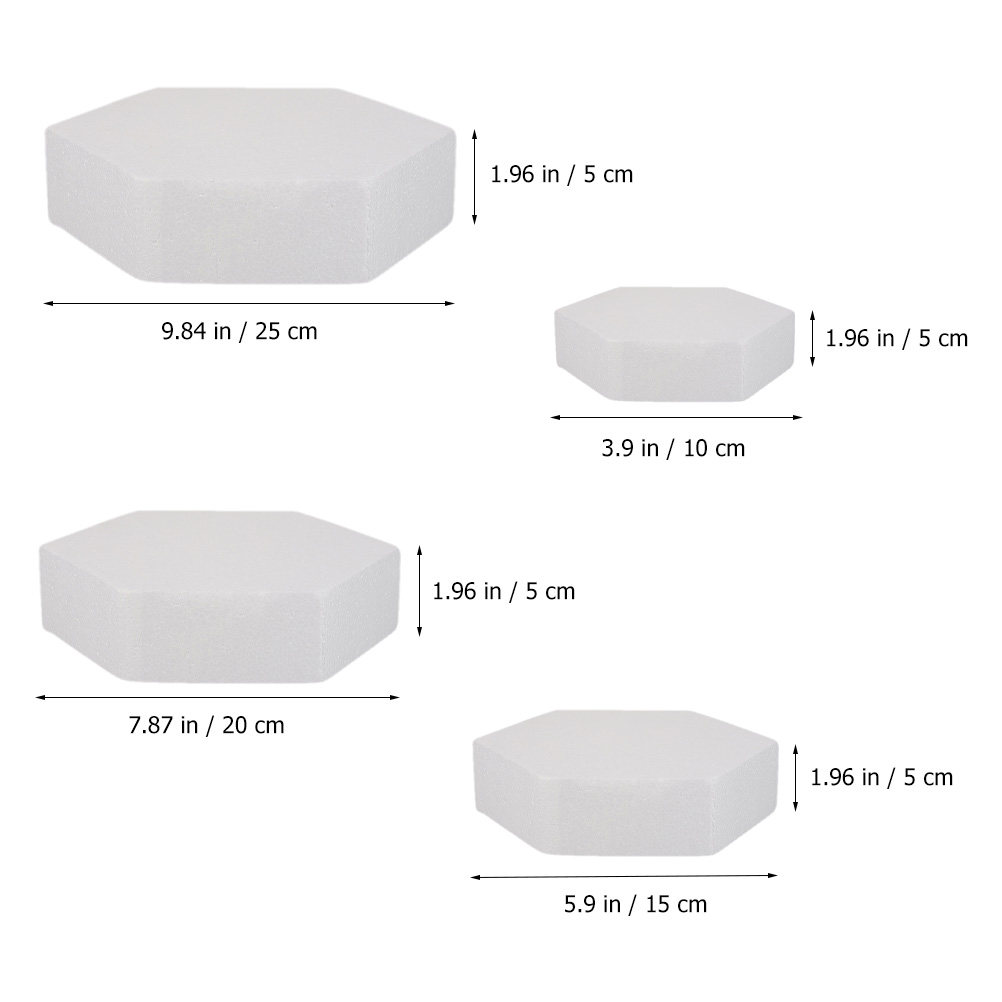 4Pcs Foam Cake Dummy White Reu - Wedding Cake Supply recension och pris