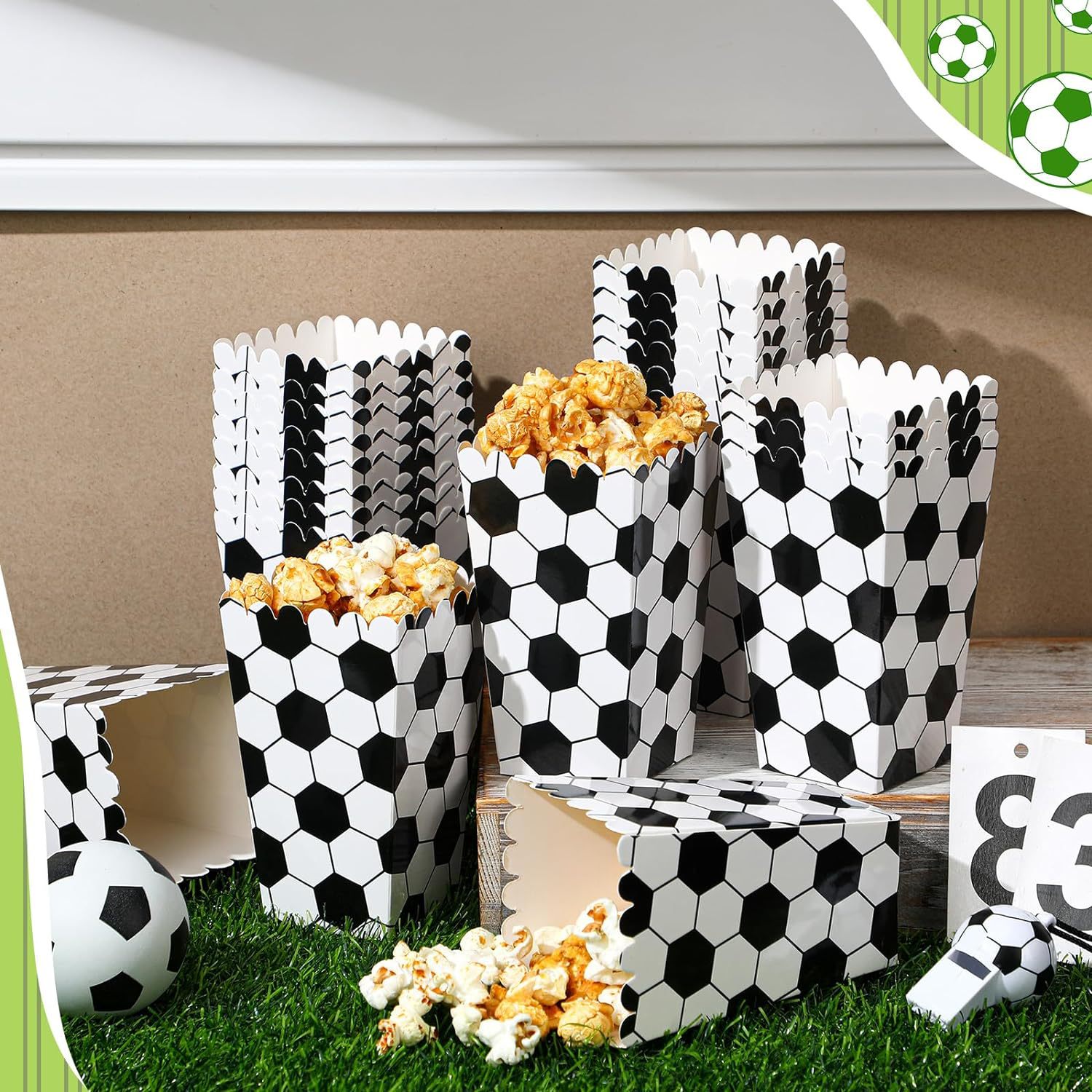 6/18Pcs  Football Popcorn Boxe - Wedding Event Supply recension och pris