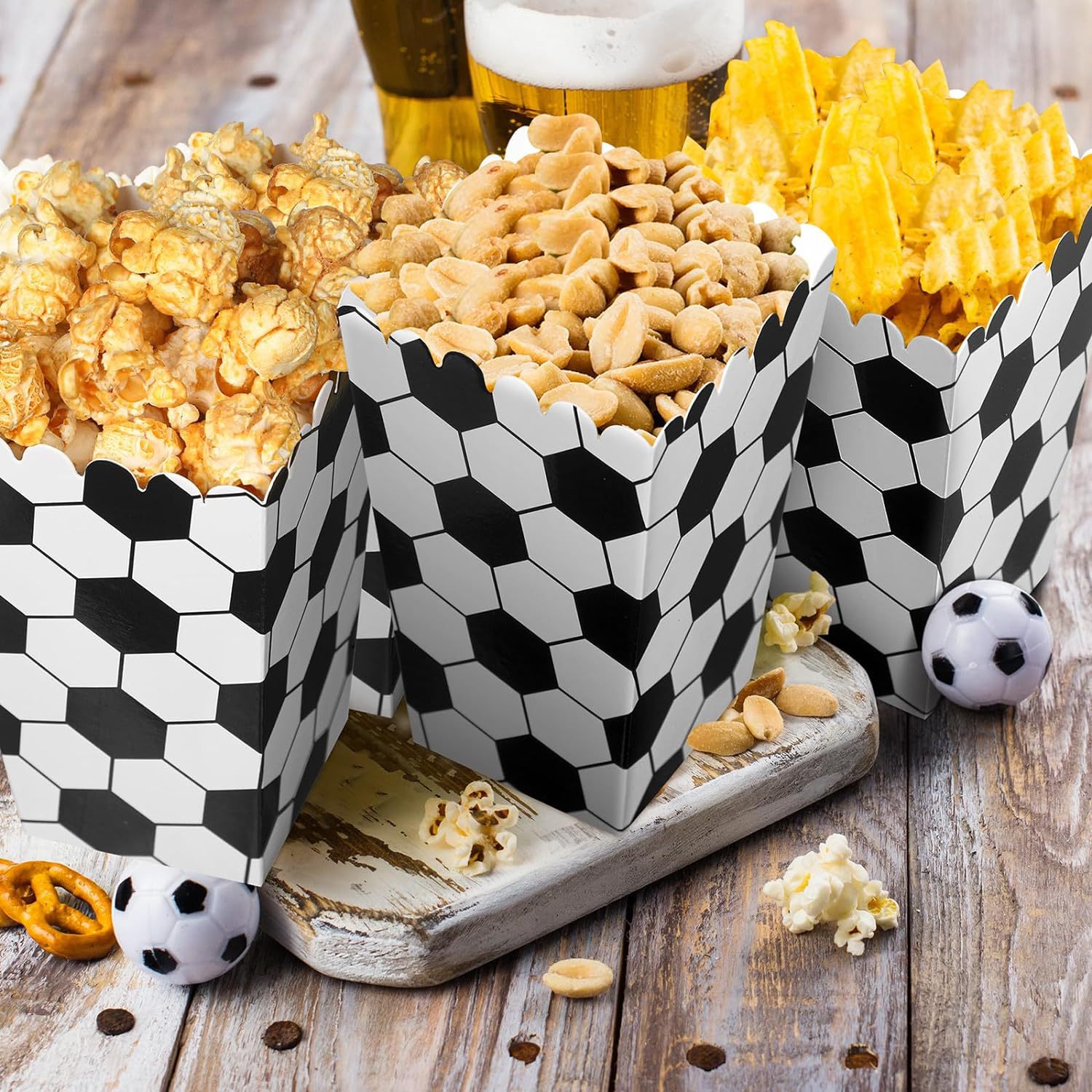6/18Pcs  Football Popcorn Boxe - Wedding Event Supply recension och pris